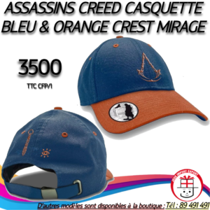 ASSASSINS CREED CASQUETTE BLEU & ORANGE CREST MIRAGE