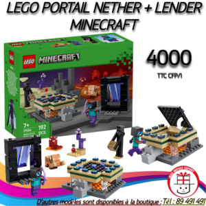 LEGO PORTAIL NETHER + LENDER MINECRAFT