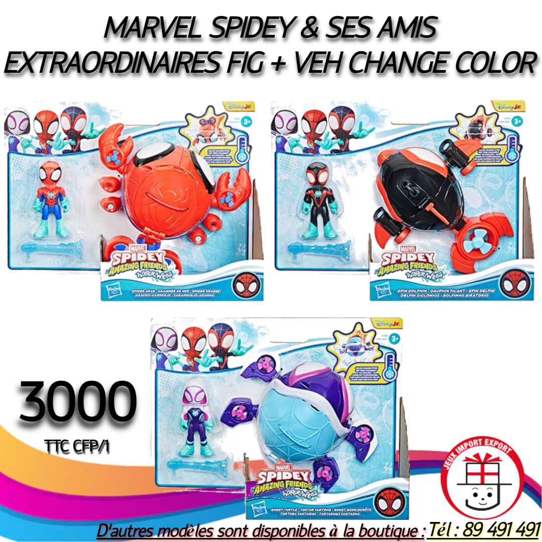 MARVEL SPIDEY & SES AMIS EXTRAORDINAIRES, FIGURINES & VEHICULES CHANGE COLOR