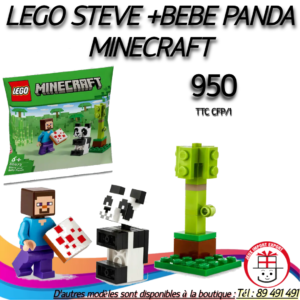 LEGO STEVE +BEBE PANDA MINECRAFT