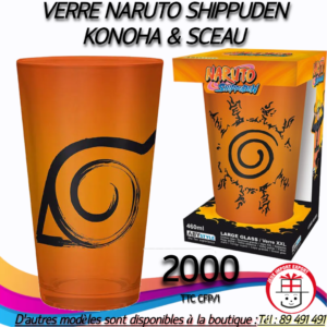 VERRE NARUTO SHIPPUDEN KONOHA & SCEAU